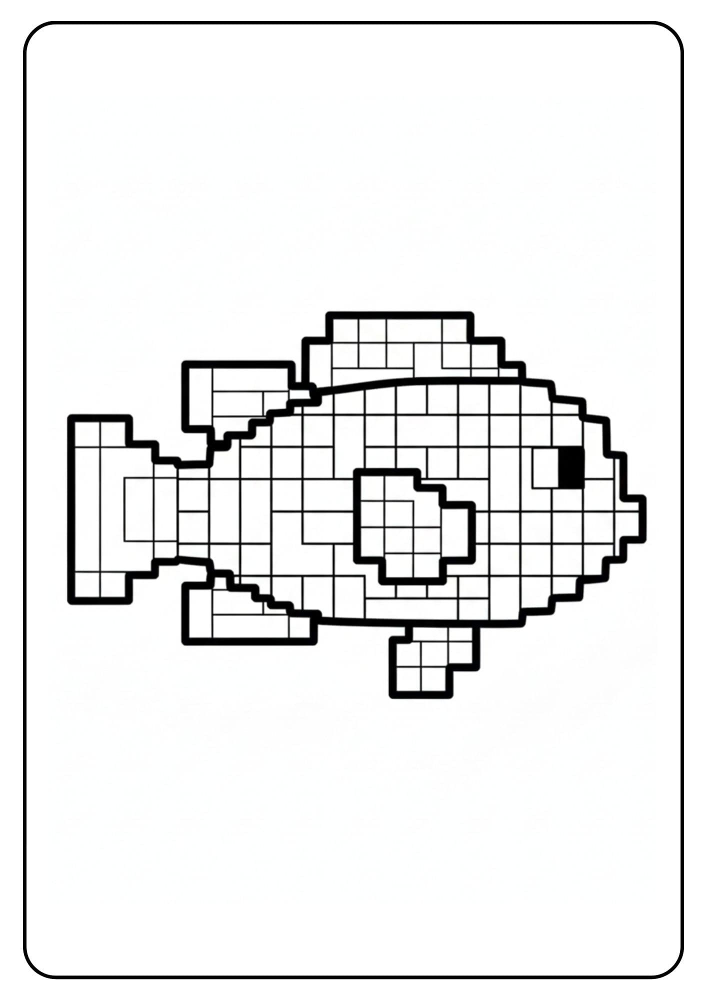 Coloriage Minecraft animaux – Poisson tropical