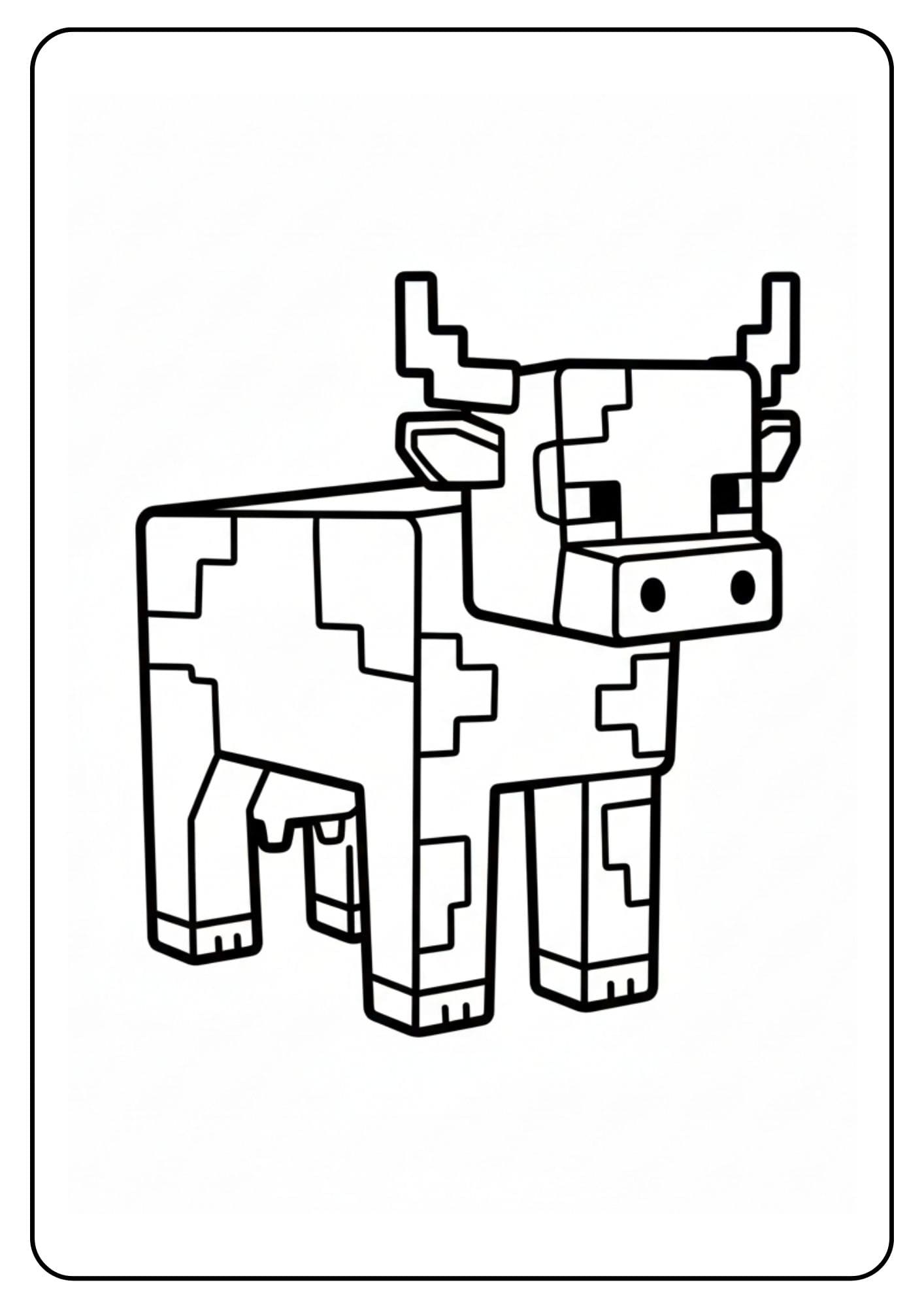 Coloriage Minecraft animaux – Vache