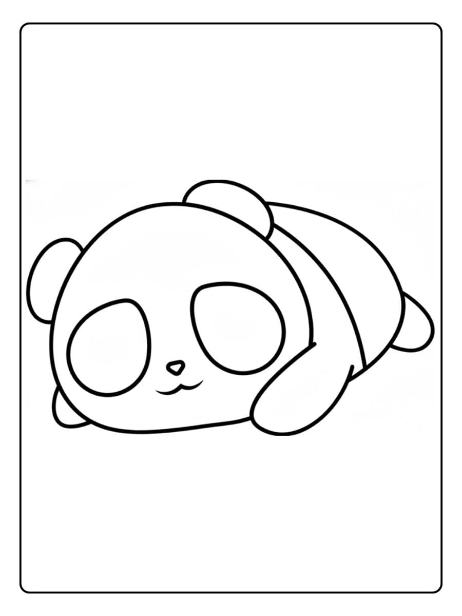 Coloriage Panda Kawaii Endormi Simplicité et Douceur