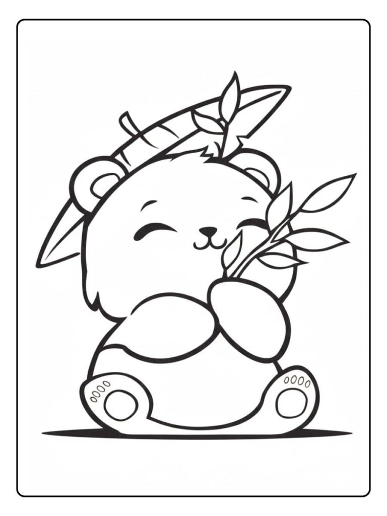 coloriage panda kawaii