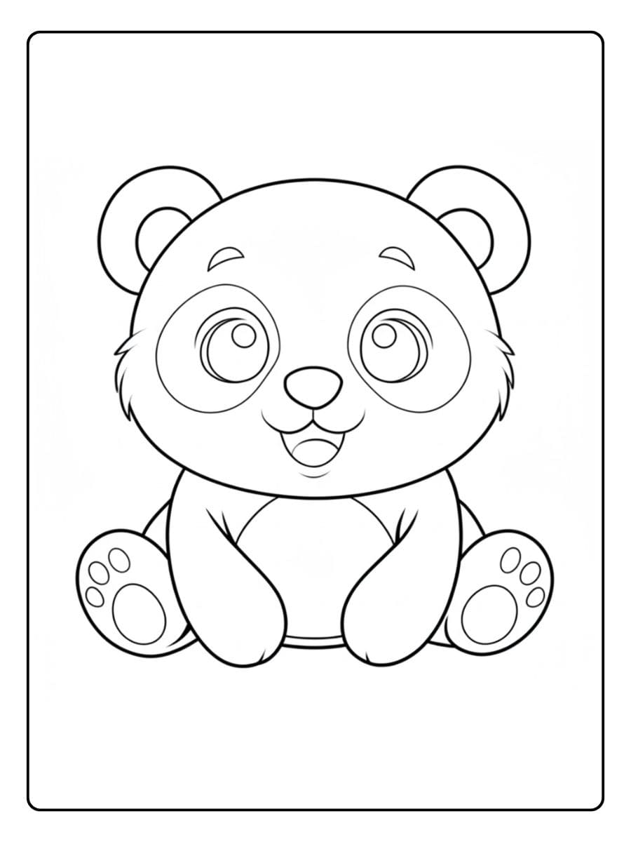 Coloriage Panda Kawaii Mignon et Amusant