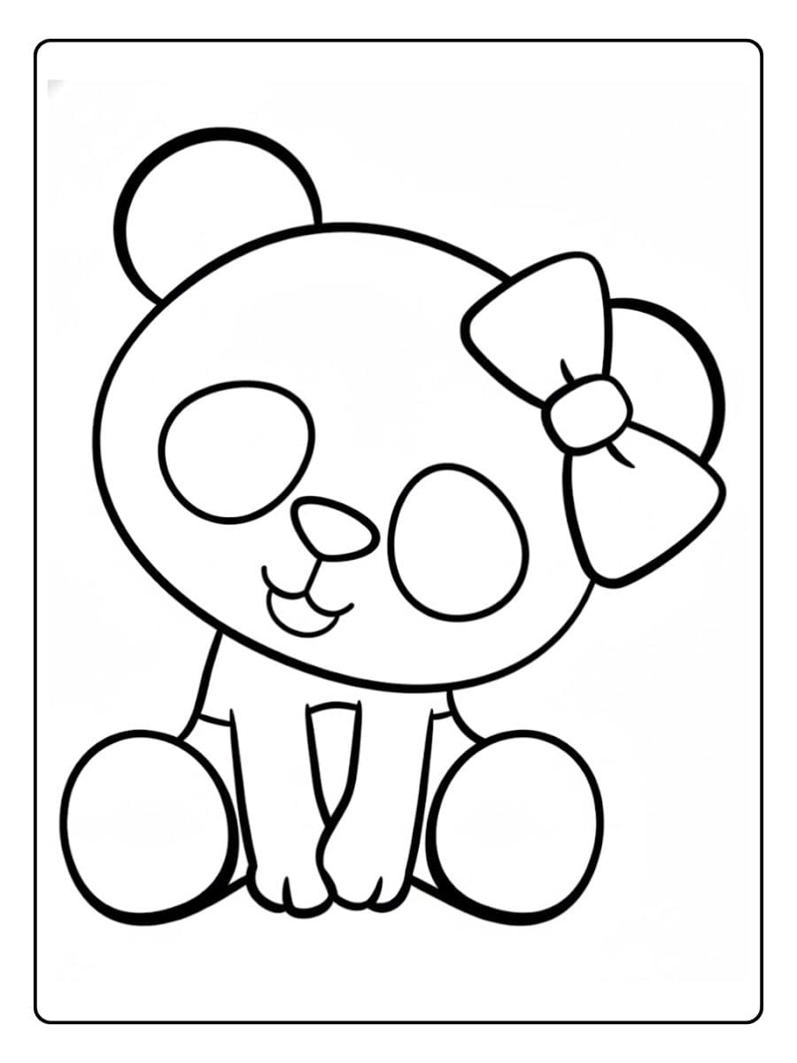 Coloriage Panda Kawaii Mignon