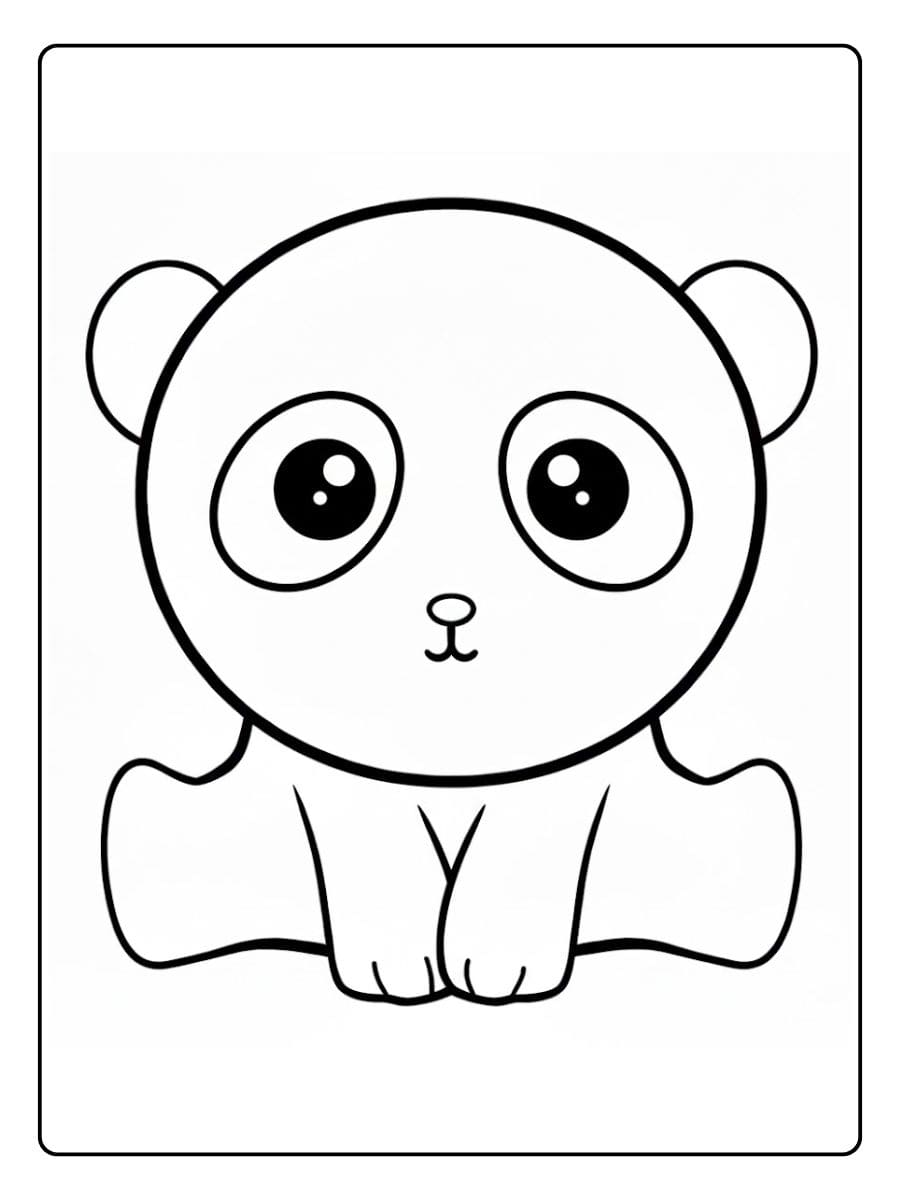 Coloriage Panda Kawaii