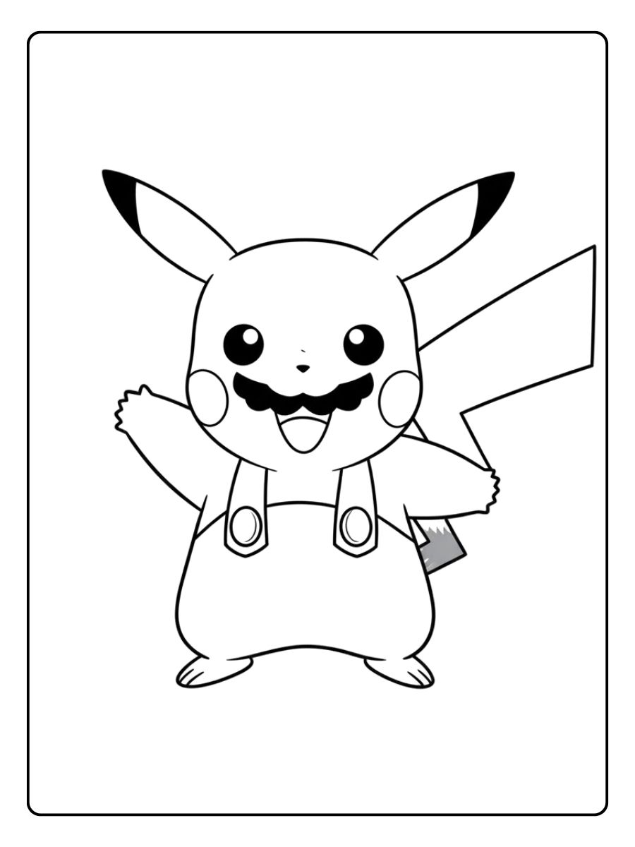 Coloriage Pikachu Super Bros