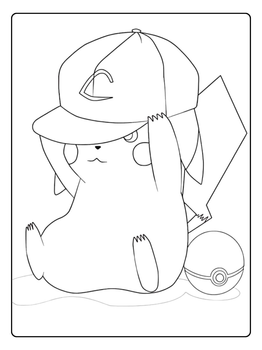Coloriage Pikachu déguisé