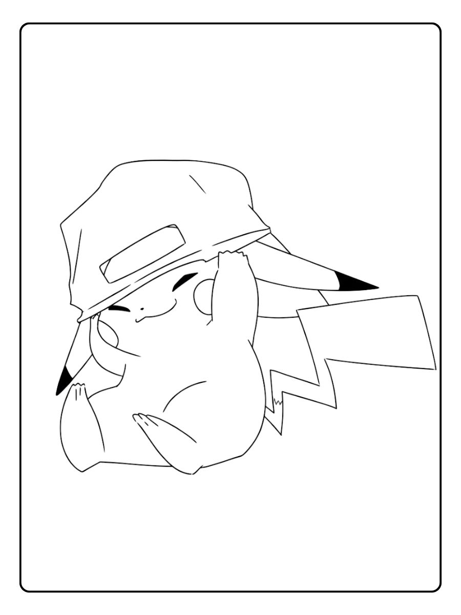 Coloriage Pikachu en entier