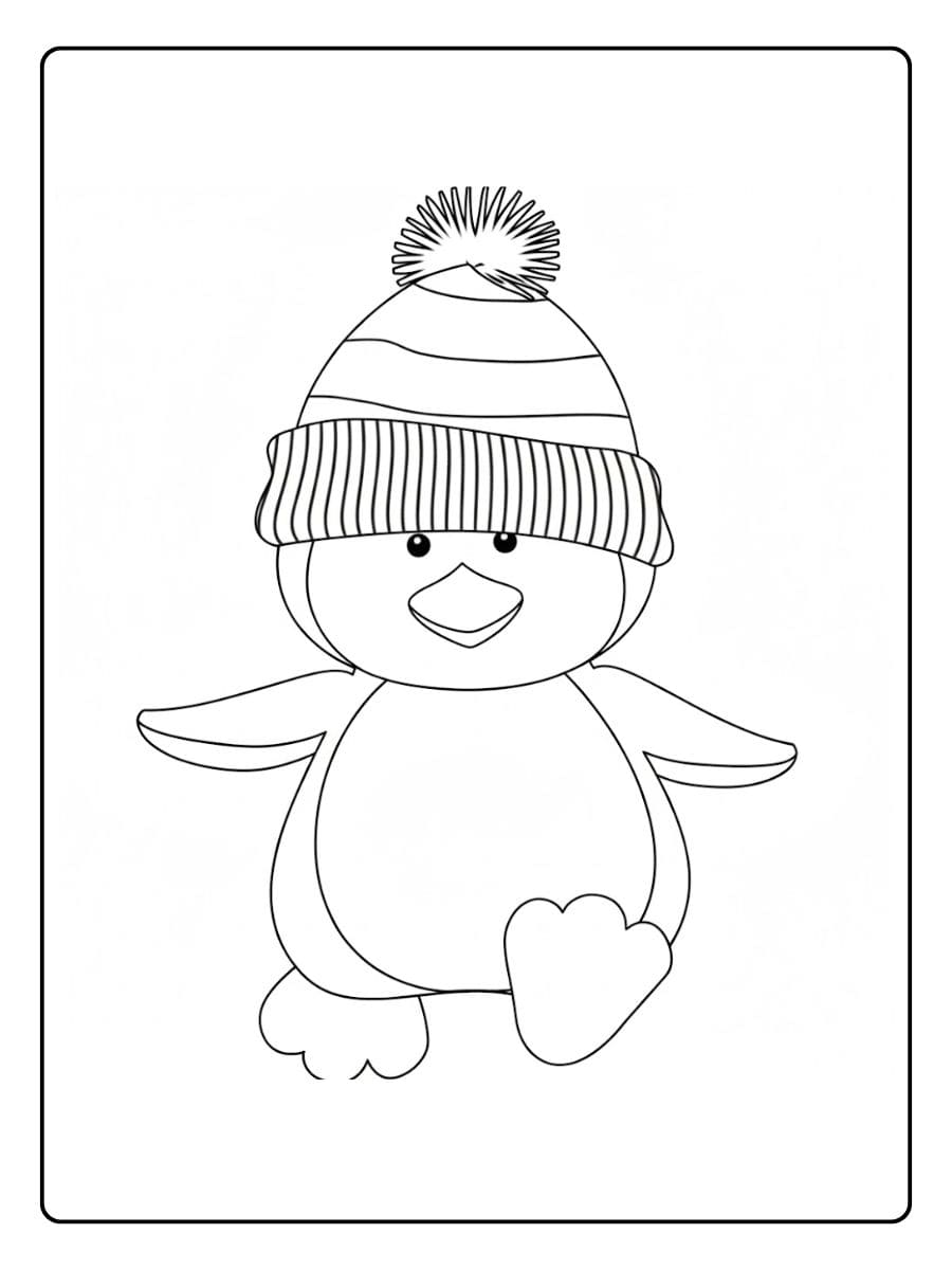 Coloriage Pingouin Noël Le Joyeux Hôte Polaire