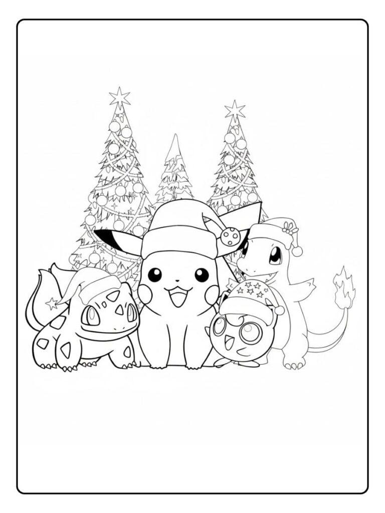 coloriage pokemon noel