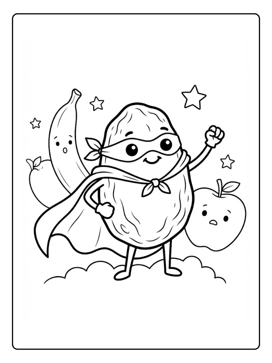 Coloriage Raisin super héros