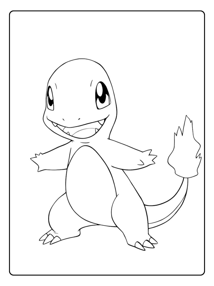 Coloriage Salameche Le Fier Pokémon Feu