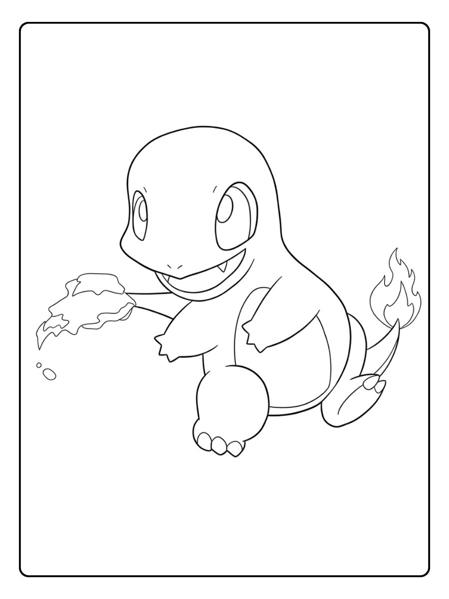 Coloriage Salameche Le Petit Dragon de Feu