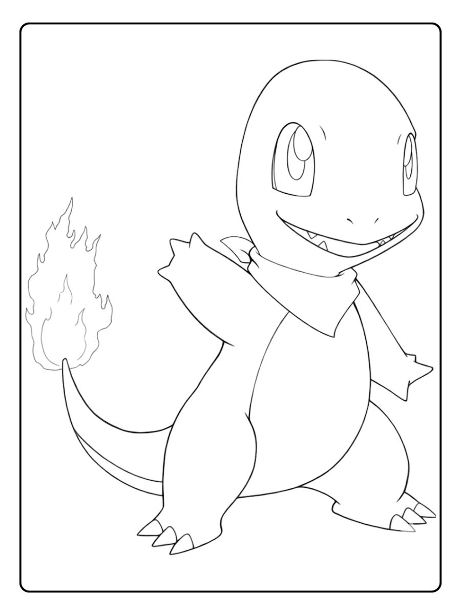 Coloriage Salameche Le joyeux Salamèche