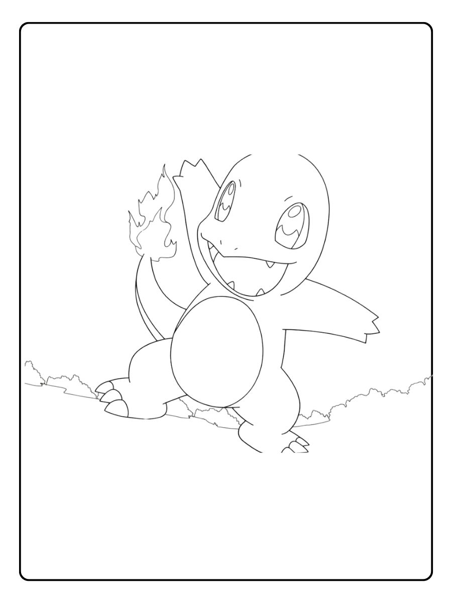 Coloriage Salameche Salamèche l'Aventureux