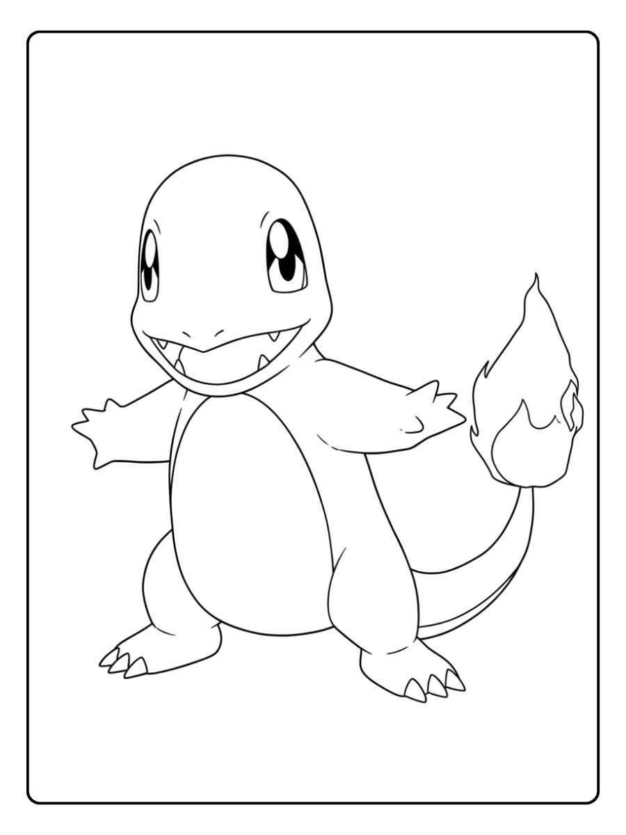 Coloriage Salameche Salamèche, le Pokémon Feu