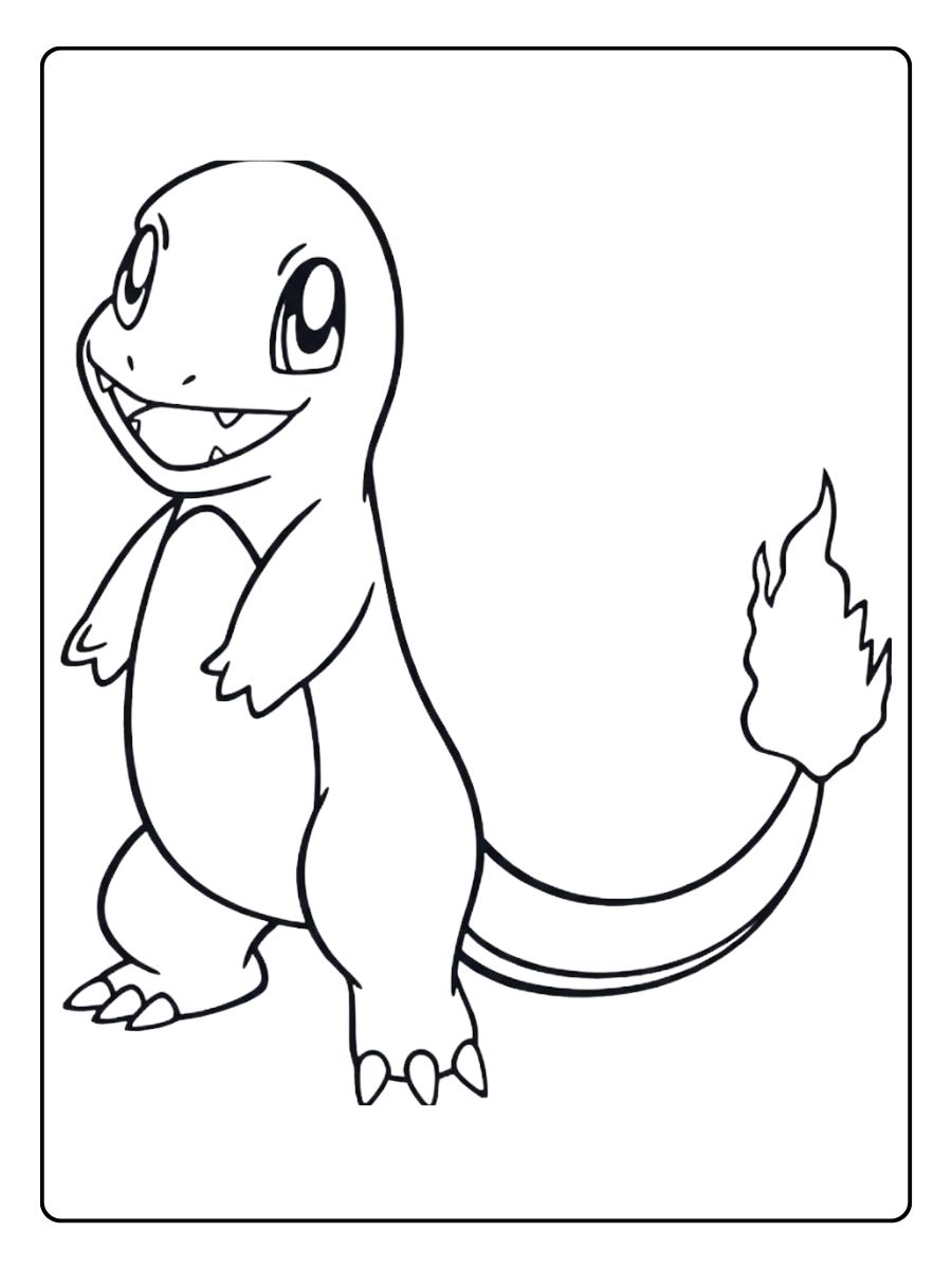 Coloriage Salameche Salamèche le petit dragon