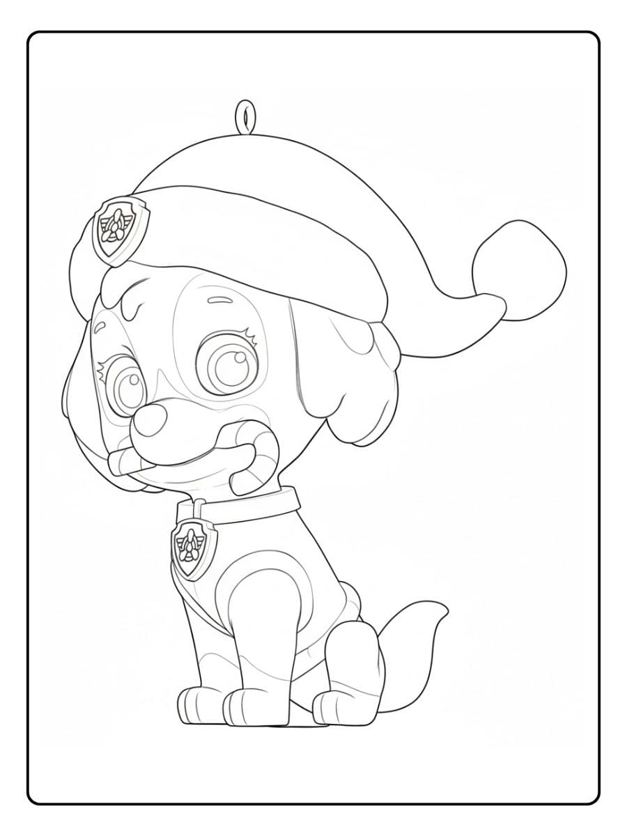 Coloriage Skye Pat Patrouille Noël