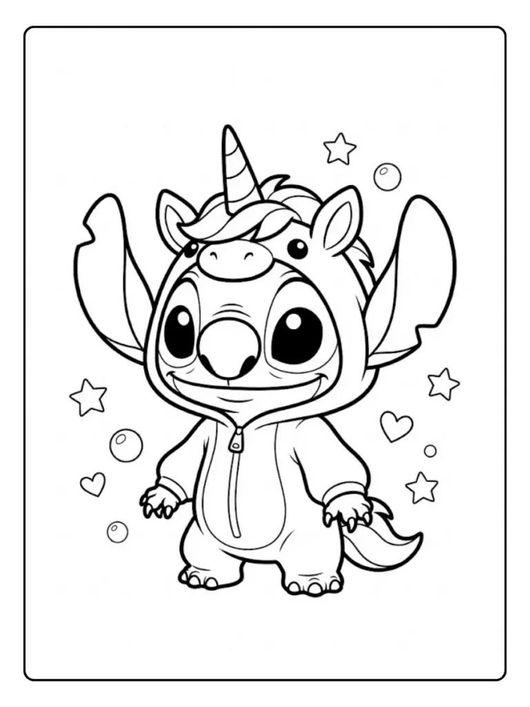 coloriage stitch kawaii