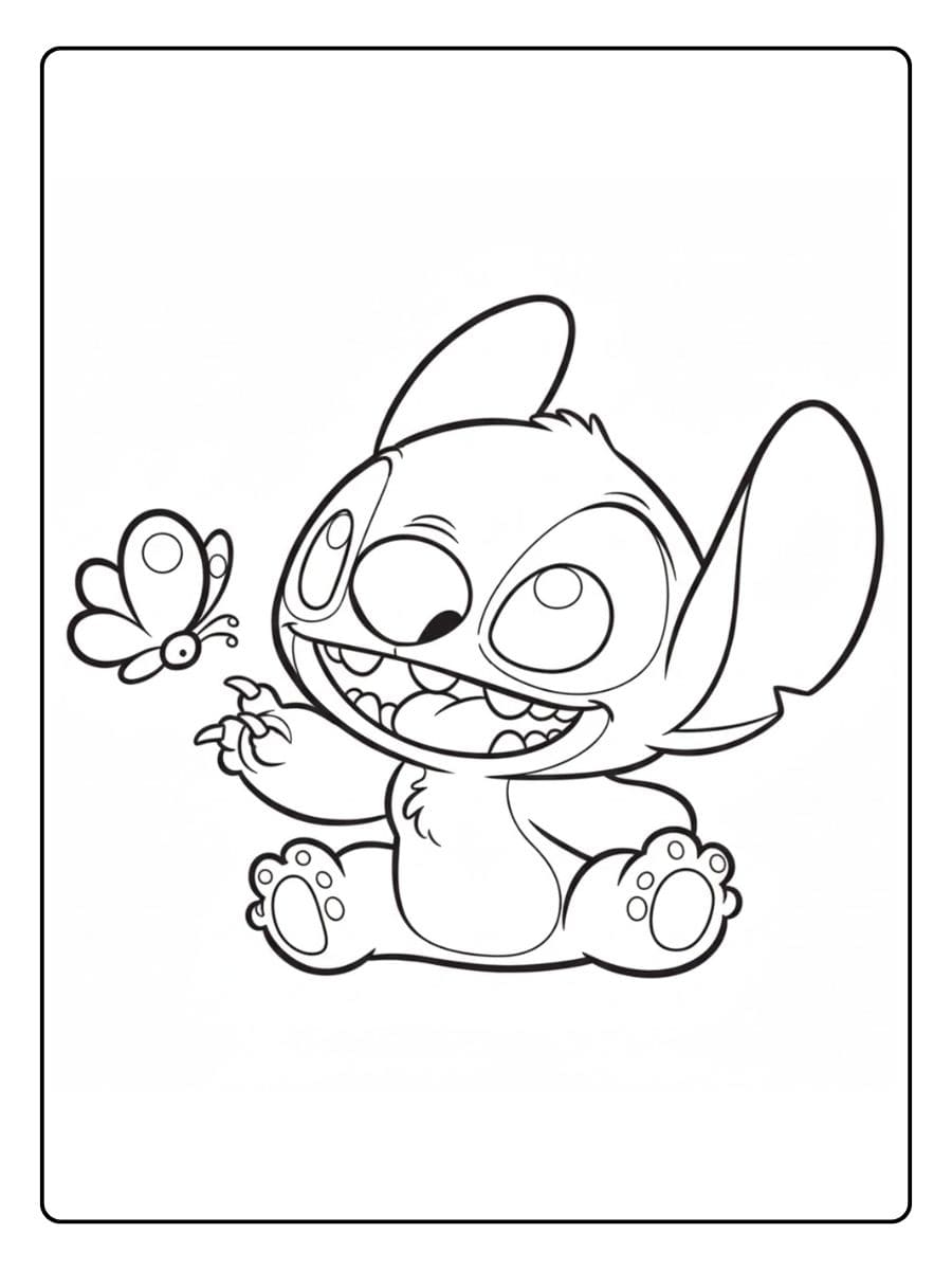 Coloriage Stitch kawaii gourmandise en tasse