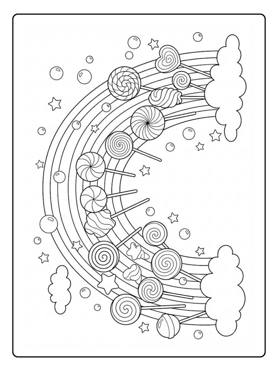 Coloriage Sucette Arc en Ciel