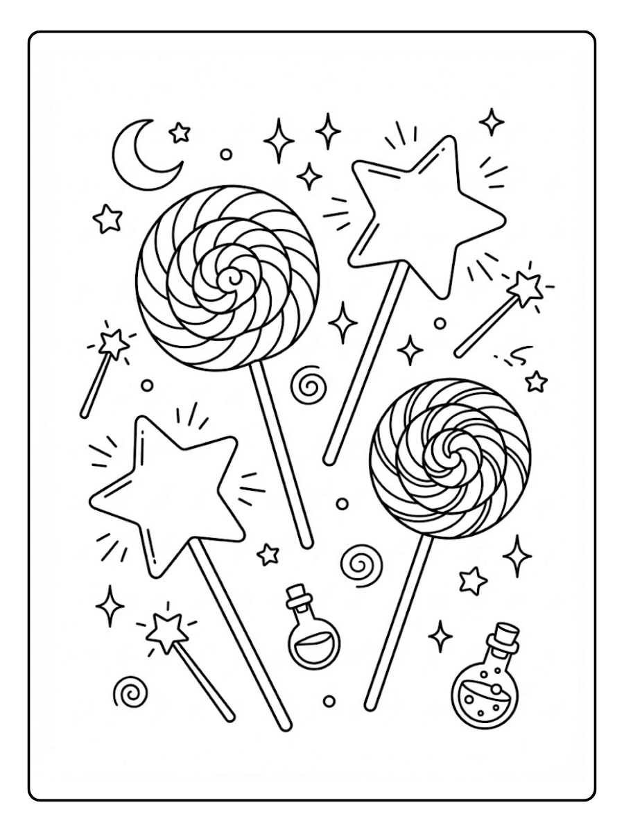 Coloriage Sucette Magiques