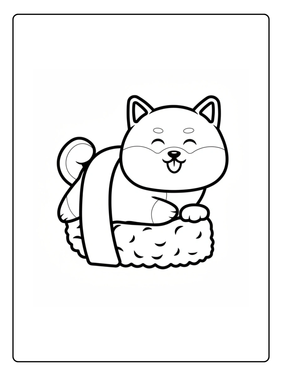 Coloriage Sushi Kawaii (5)