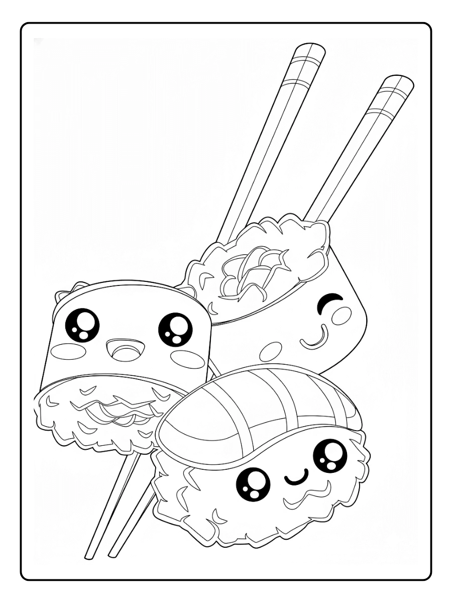Coloriage Sushi Kawaii (8)