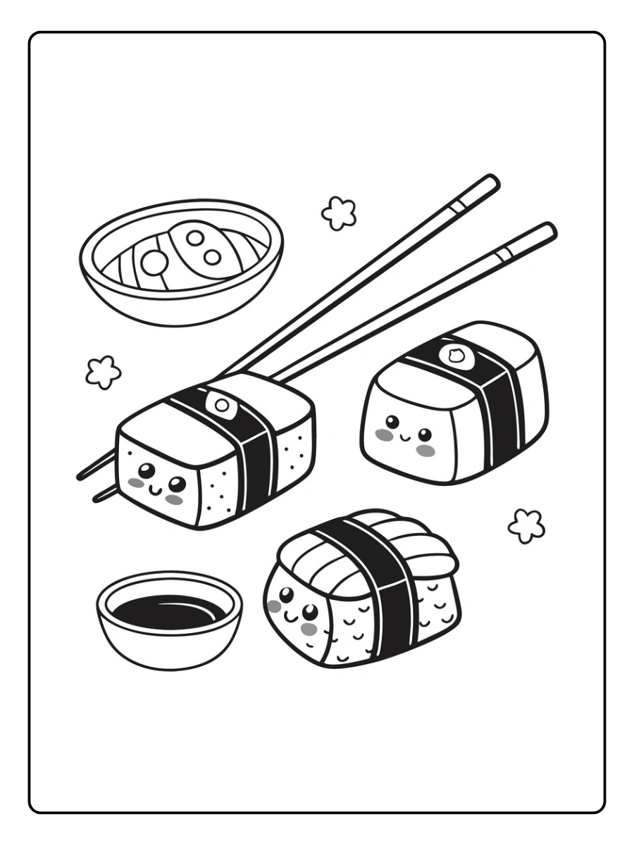 Coloriage Sushi Kawaii (9)