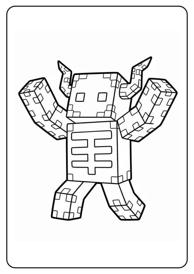 coloriage minecraft warden