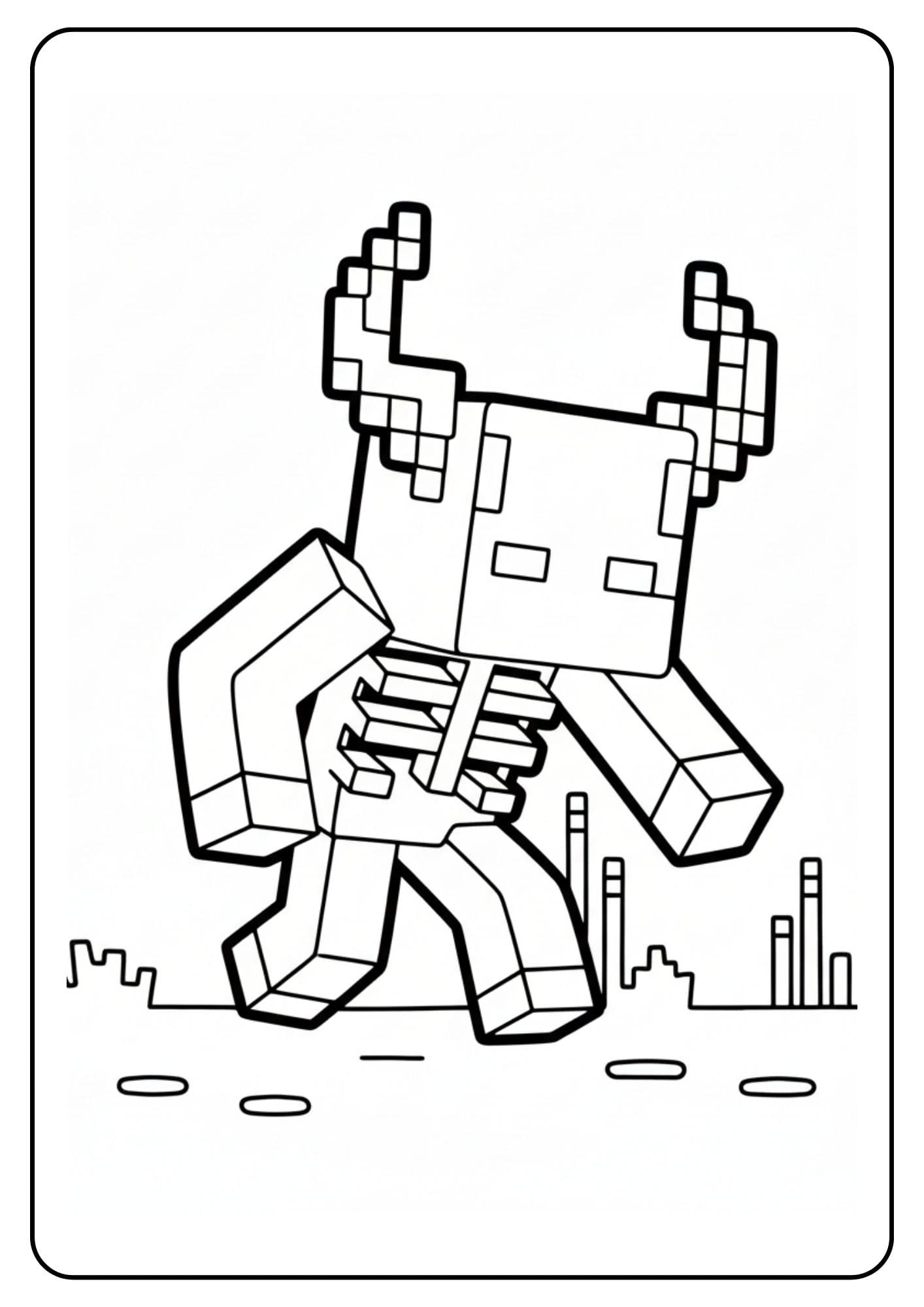 Coloriage Warden Minecraft furtif