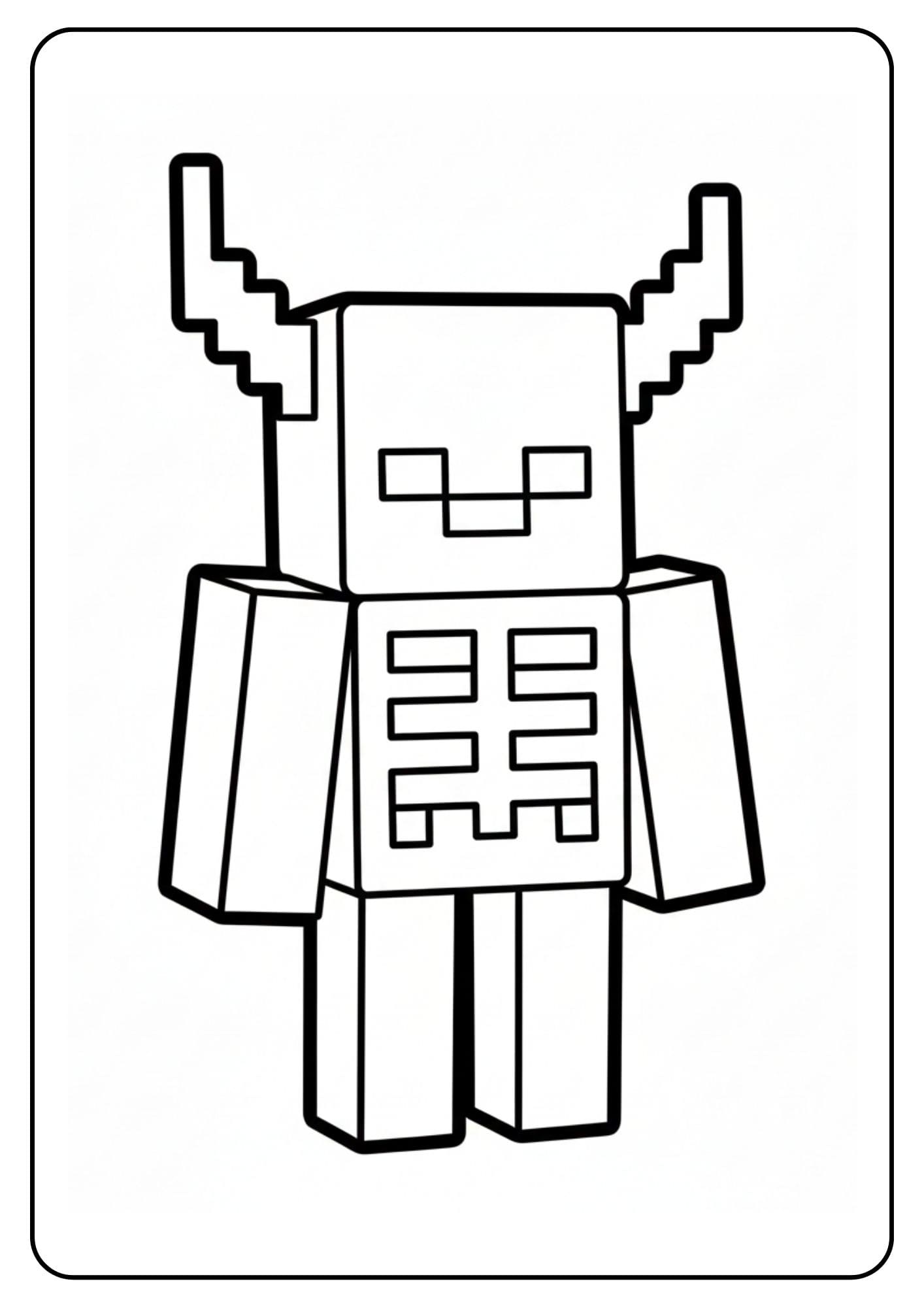 Coloriage Warden Minecraft simple