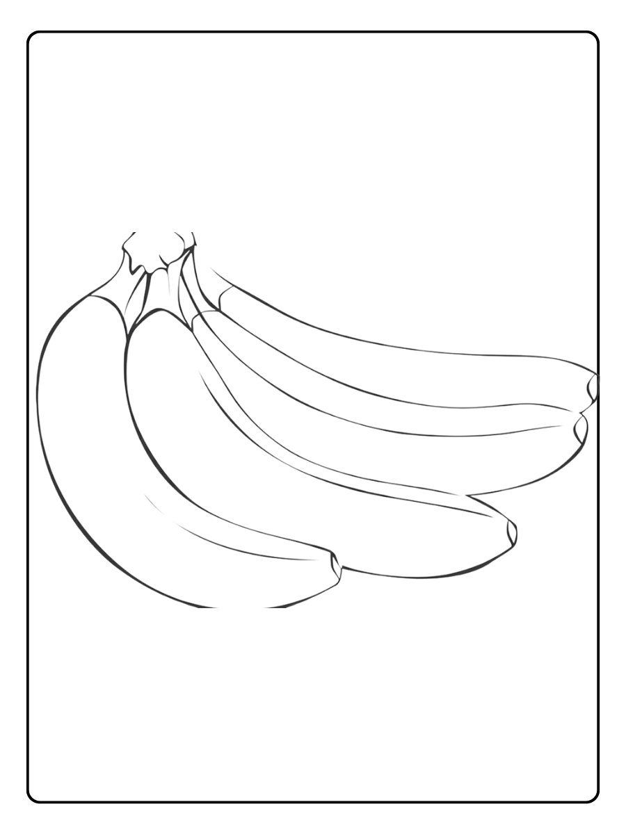 Coloriage banane boisson façon dessin animé rétro