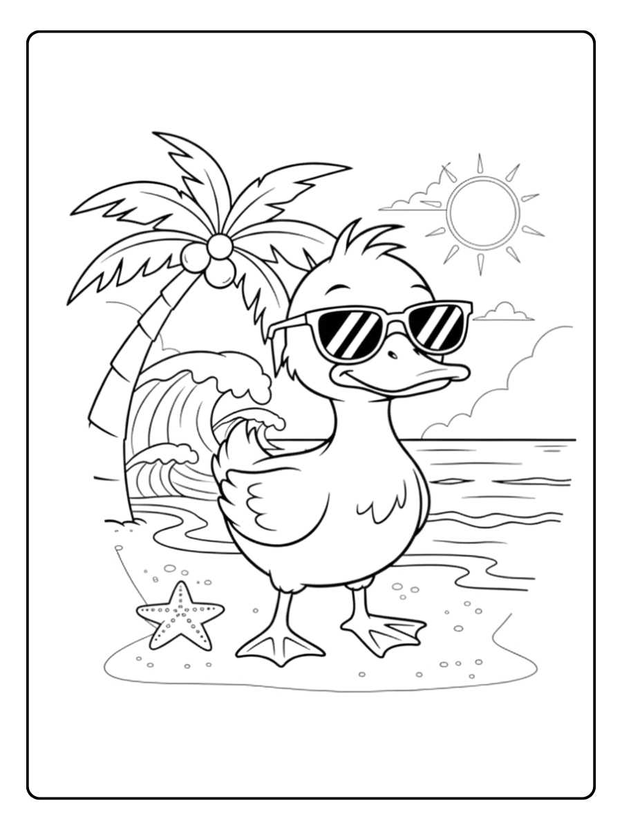 Coloriage canard joyeux