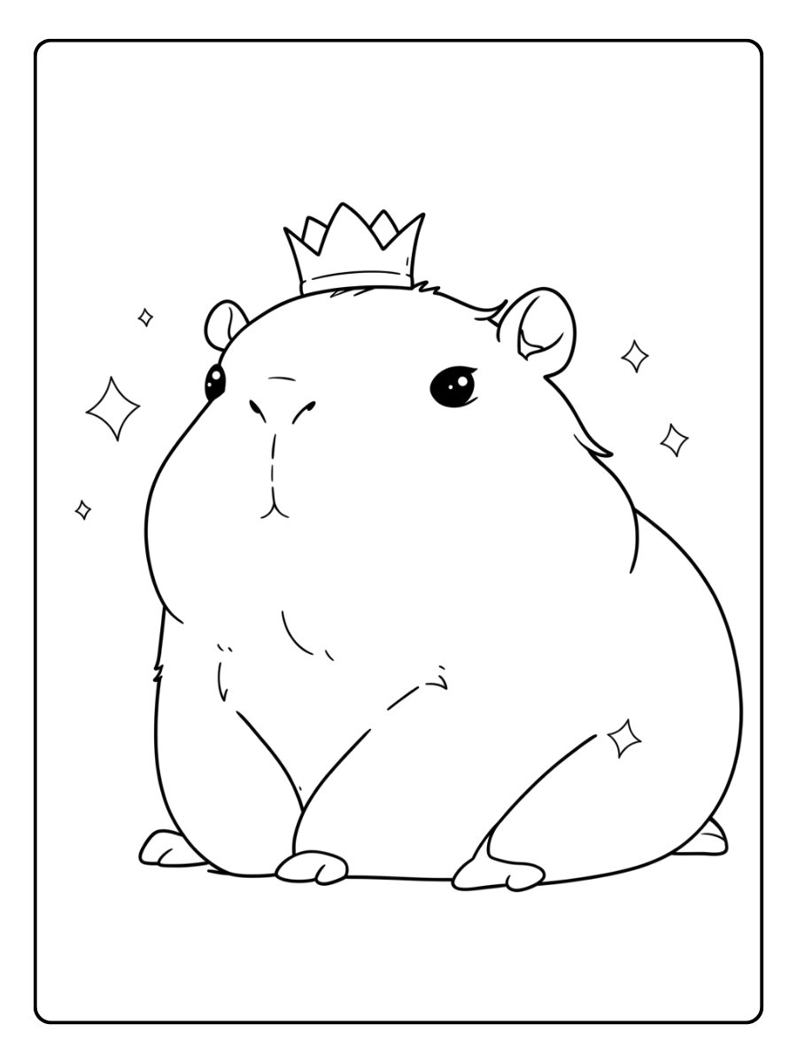 Coloriage capybara à imprimer