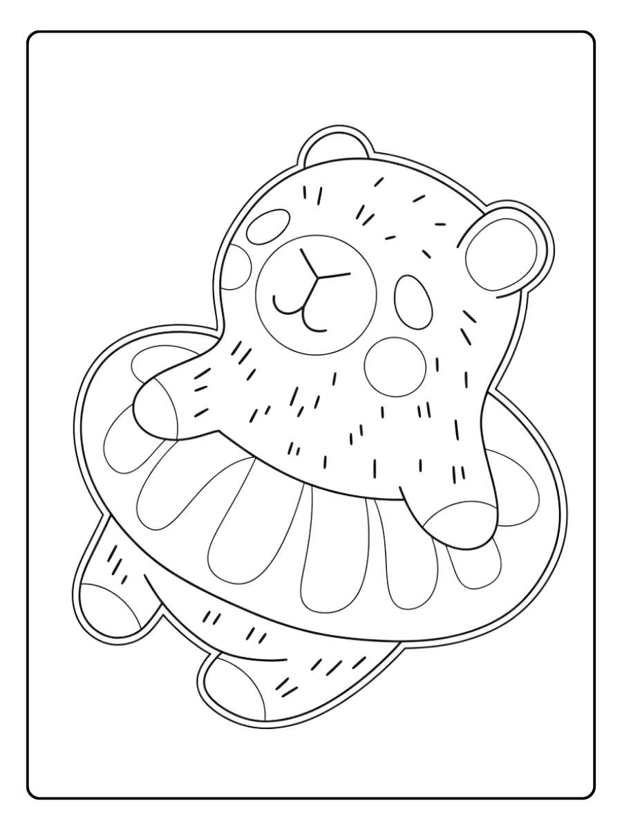 Coloriage capybara avec une bouée canard