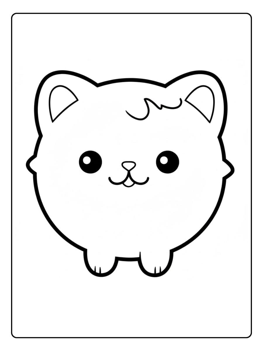 Coloriage chat kawaii facile