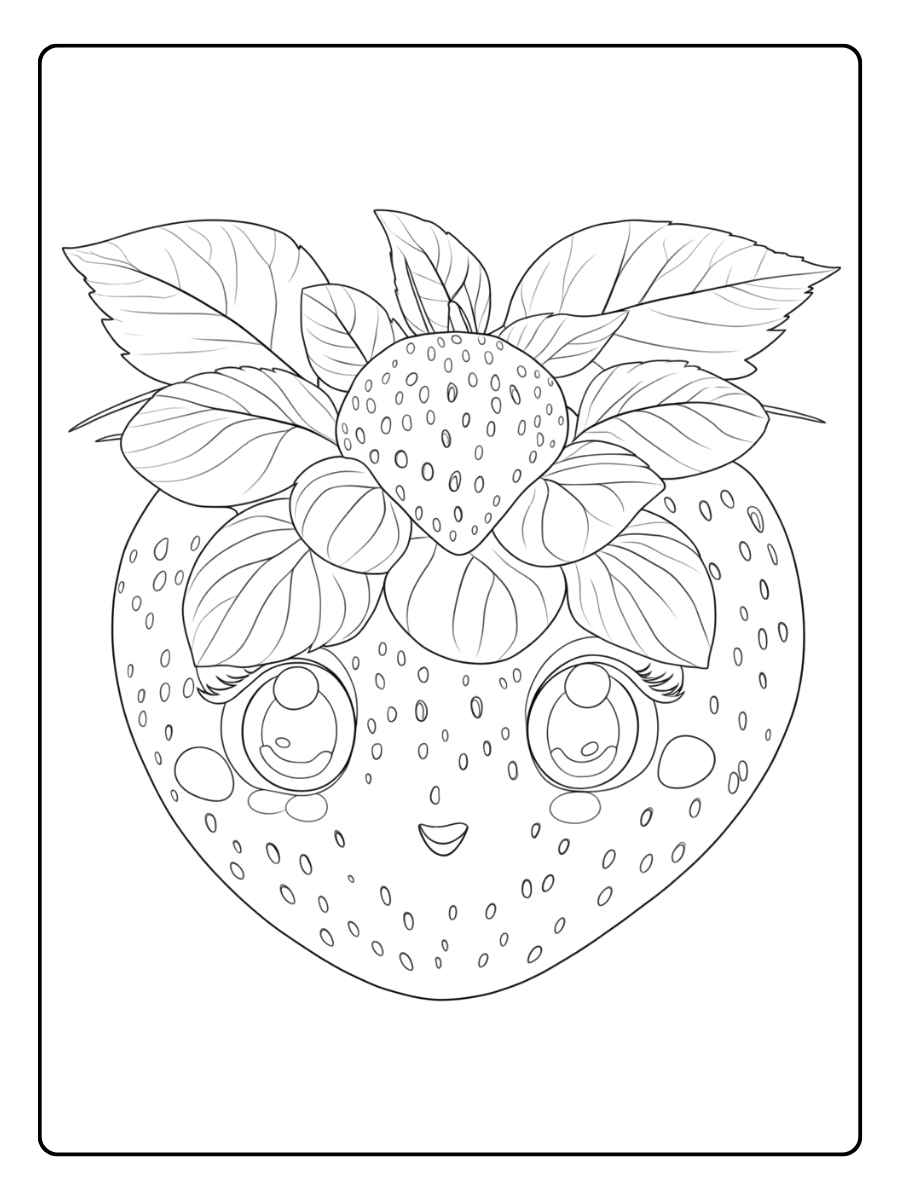 Coloriage fraise boisson qui marche joyeusement