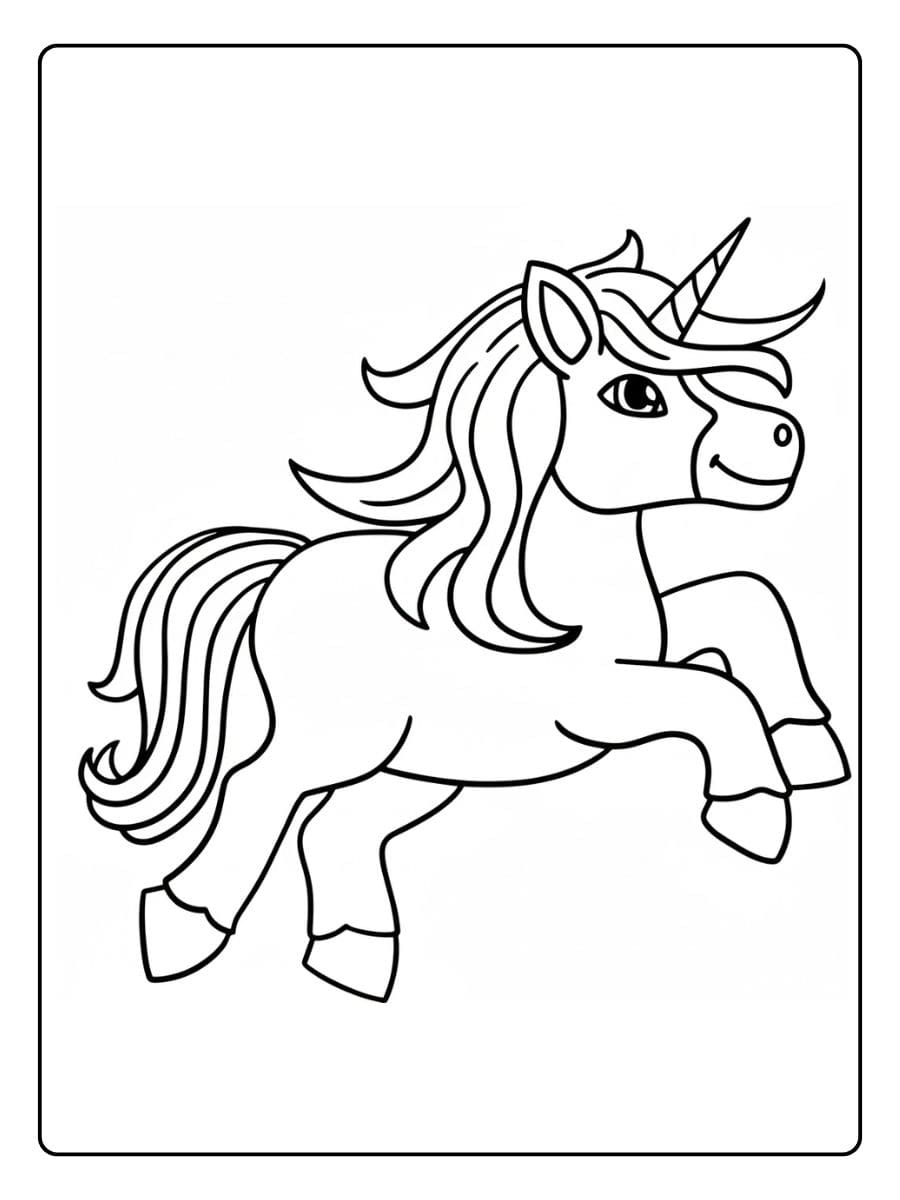 Coloriage licorne kawaii et tasse de chocolat chaud