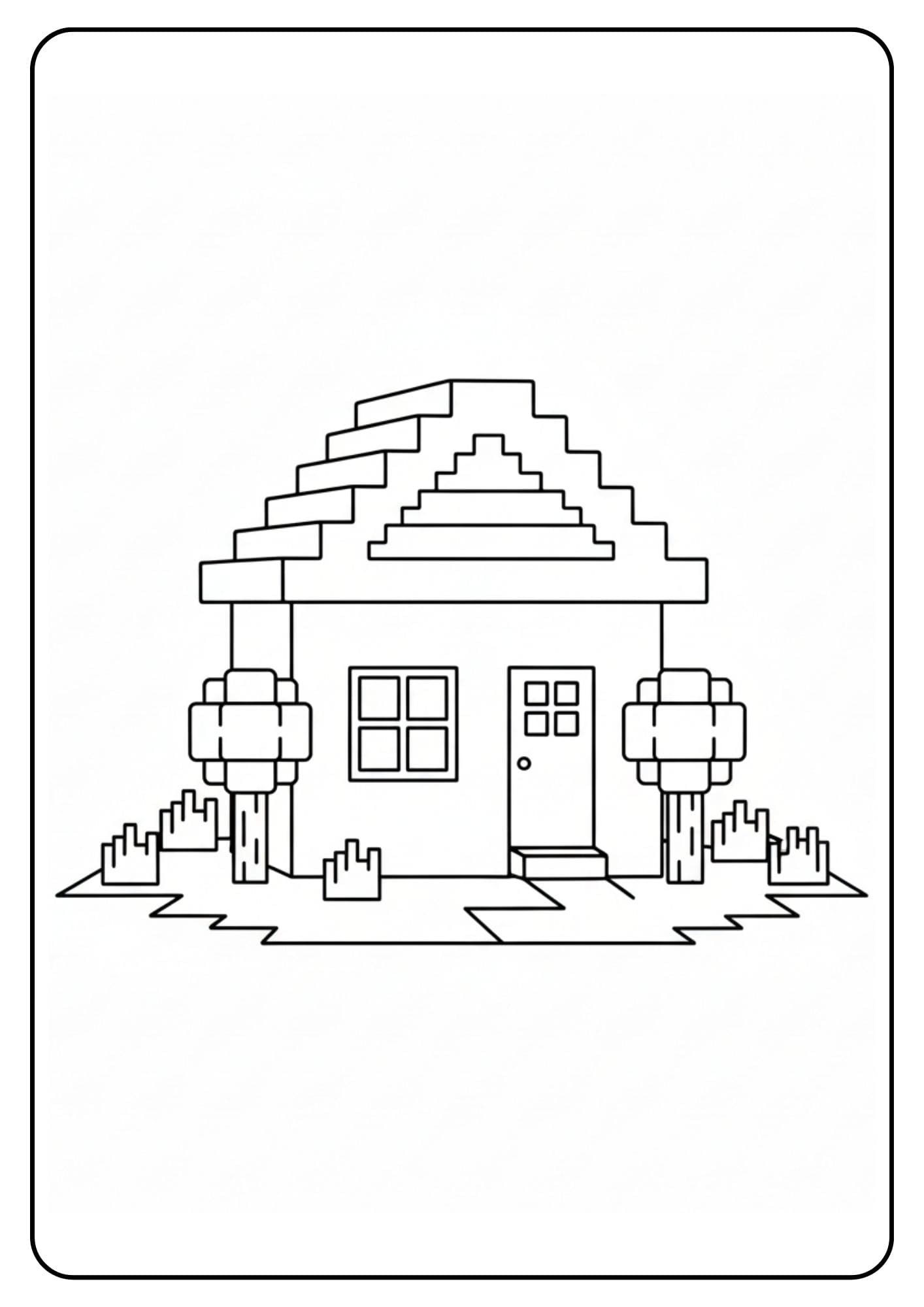 Coloriage maison Minecraft adorable