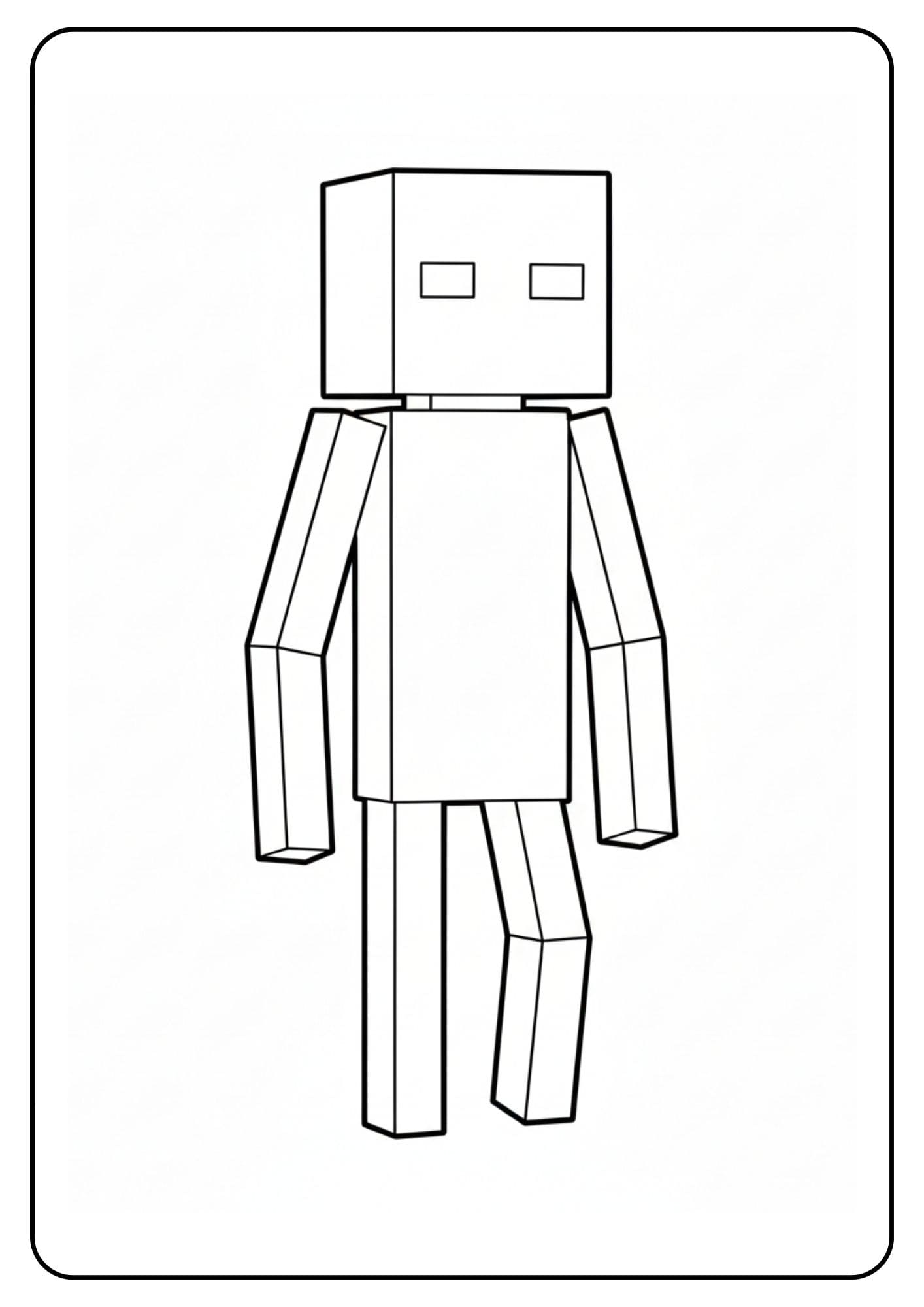 Coloriage monstre Minecraft enderman