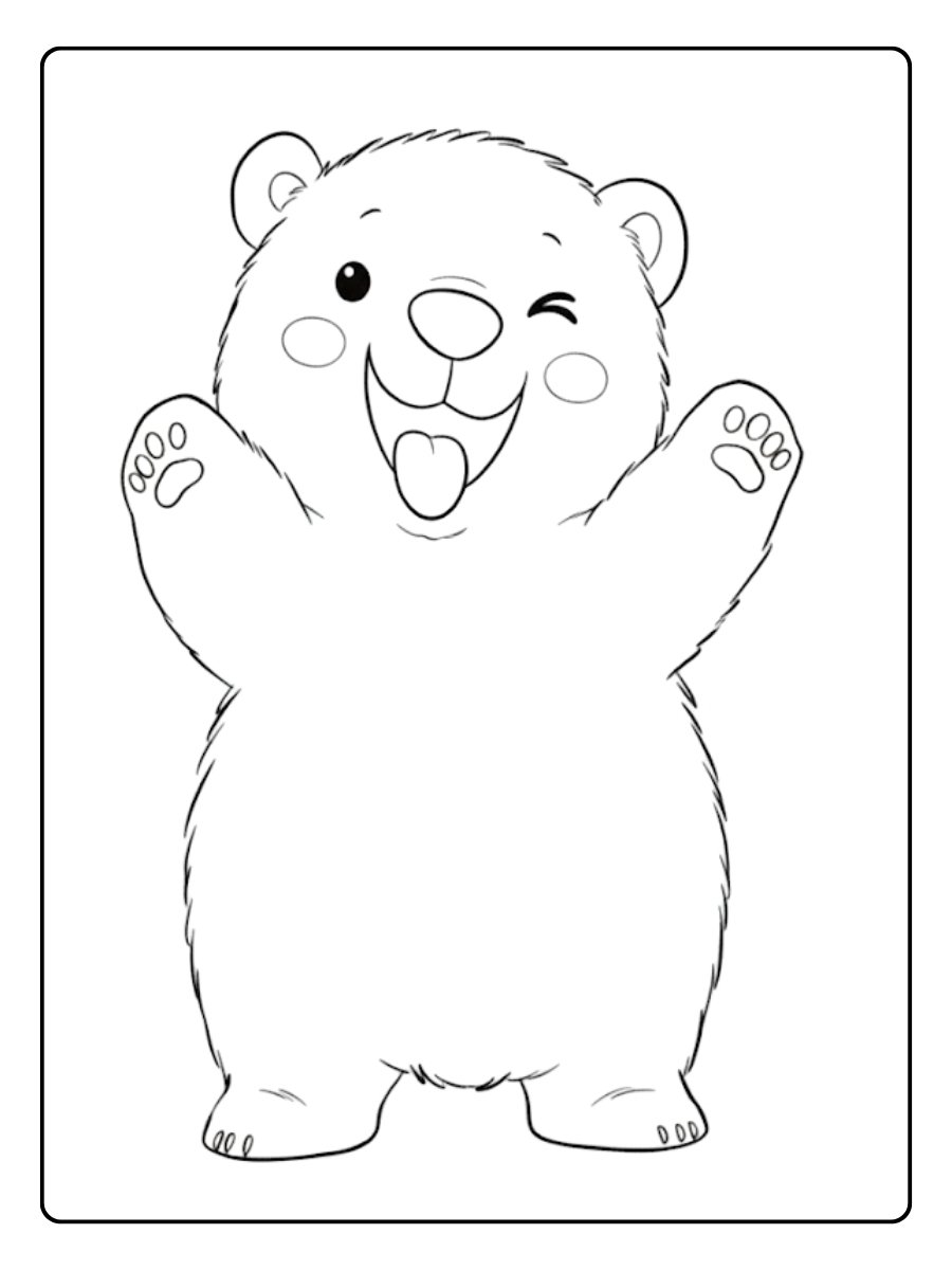 Coloriage ours polaire excité