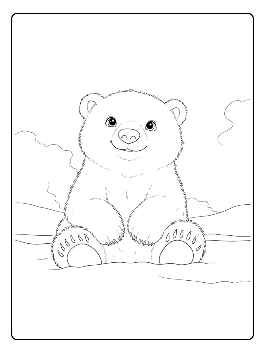 Coloriage ours polaire joyeux