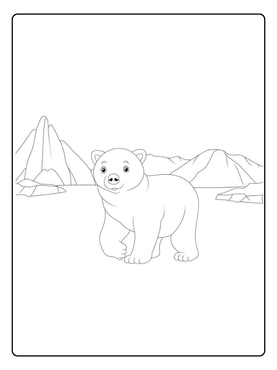 Coloriage ours polaire mignon