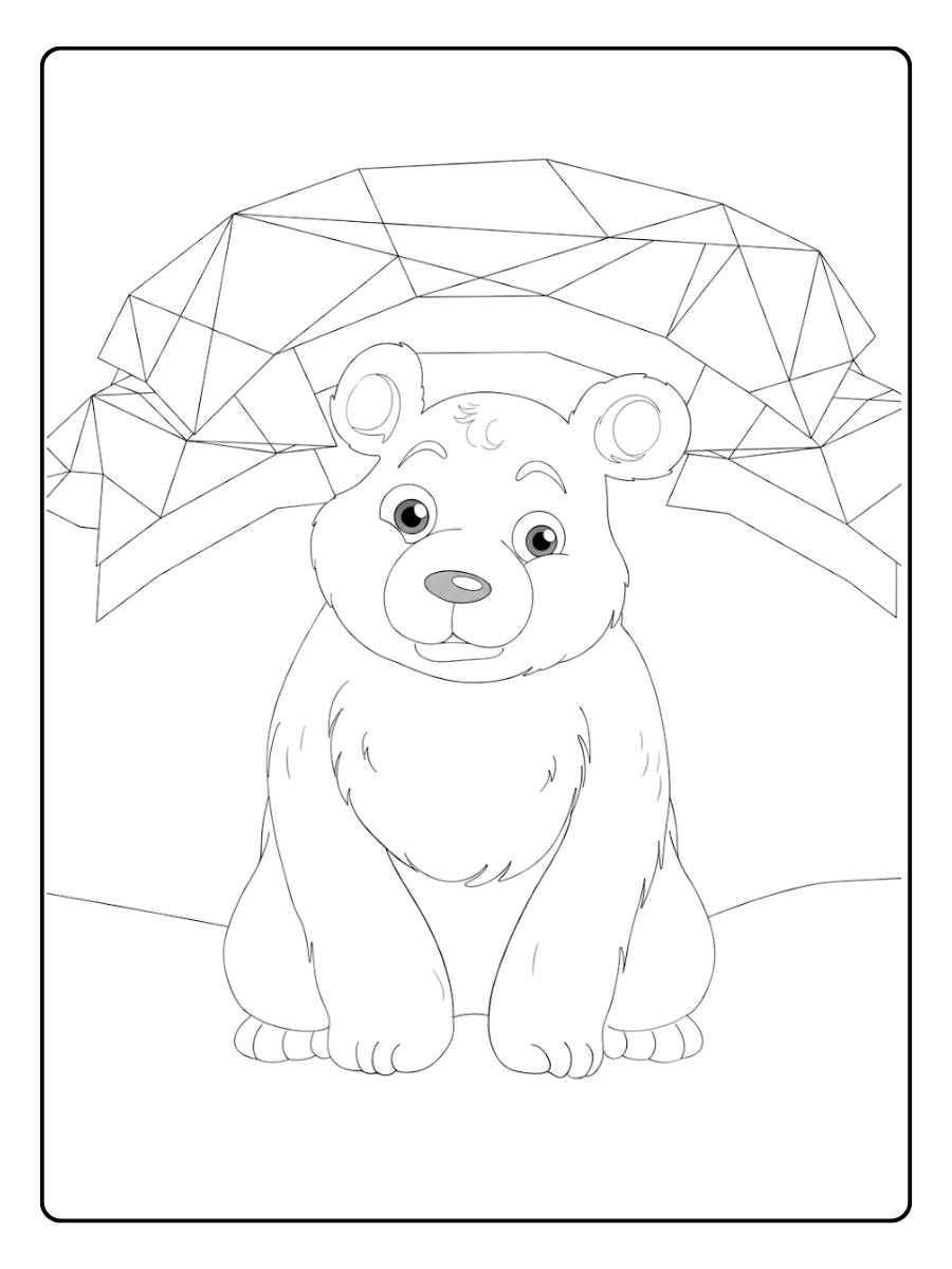 Coloriage ours polaire souriant