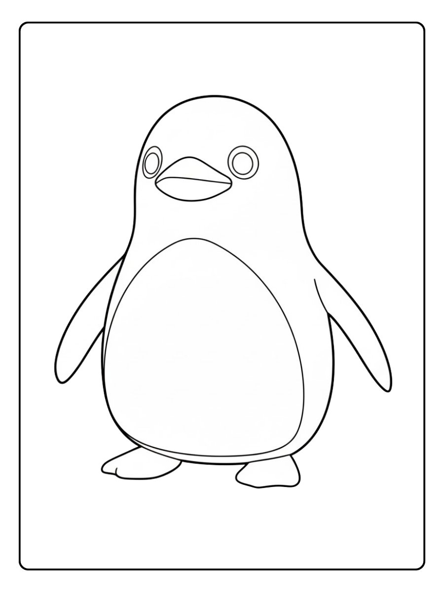 Coloriage pingouin mignon