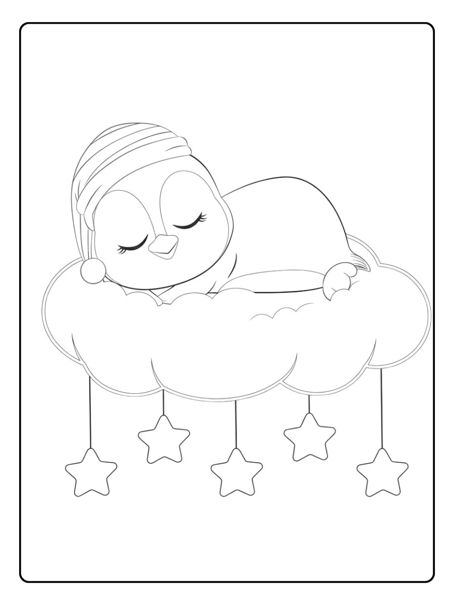 Coloriage pingouin volant