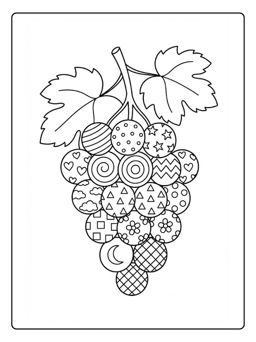 Coloriage raisin arc en ciel