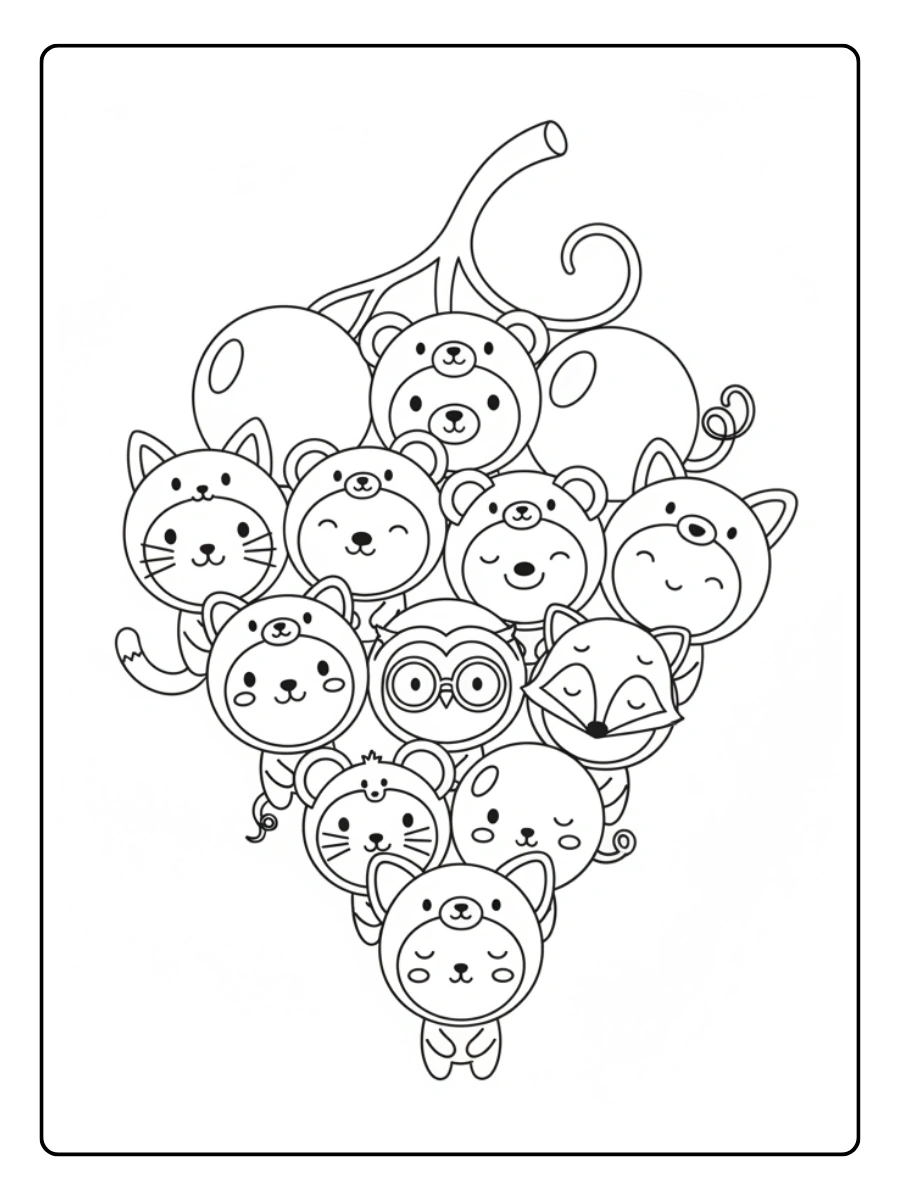 Coloriage raisin déguisée