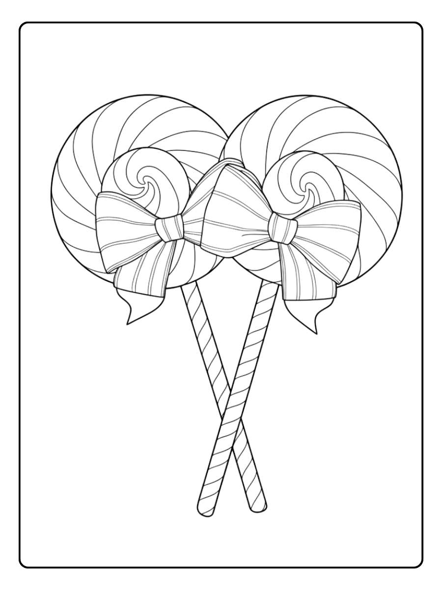 Coloriage sucette boisson gourmande rétro