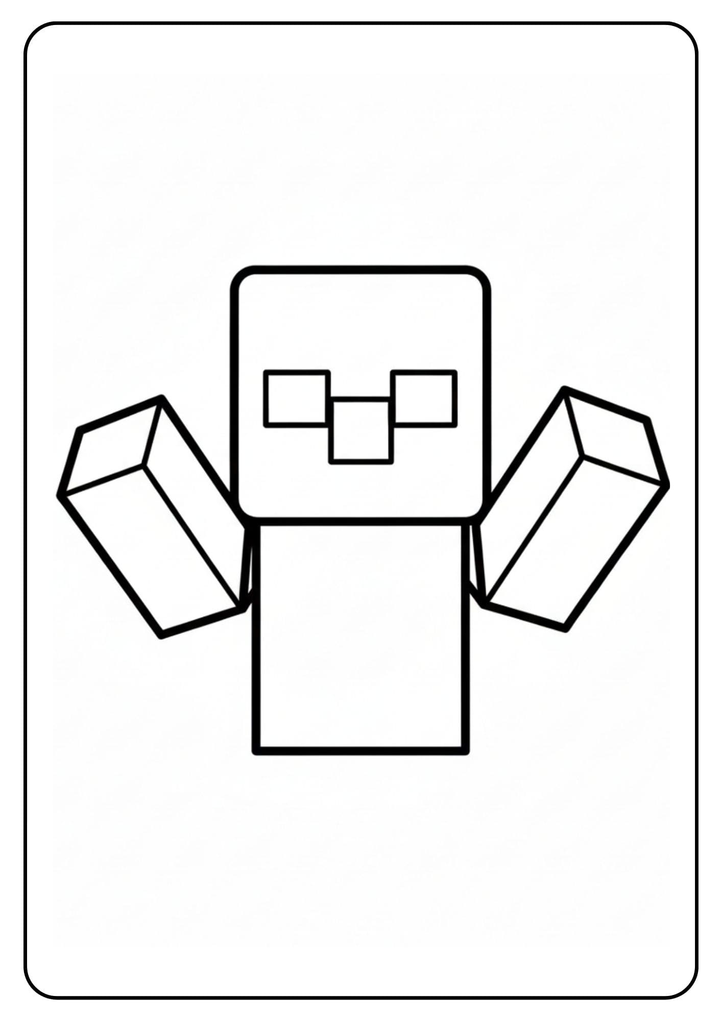 Coloriage zombie Minecraft amusant