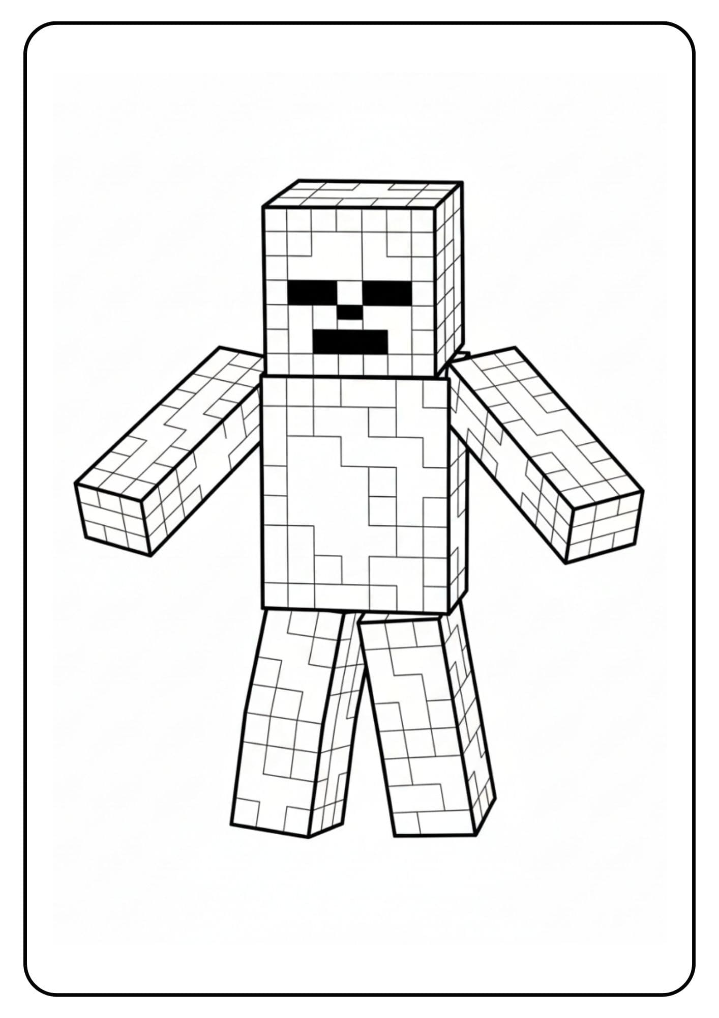 Coloriage zombie Minecraft simple